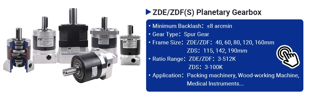 ZD High Precision Low Backlash Spur or Helical Gear Planetary Speed Gear Reducer Gearbox For Servo Motor Steeping Motor